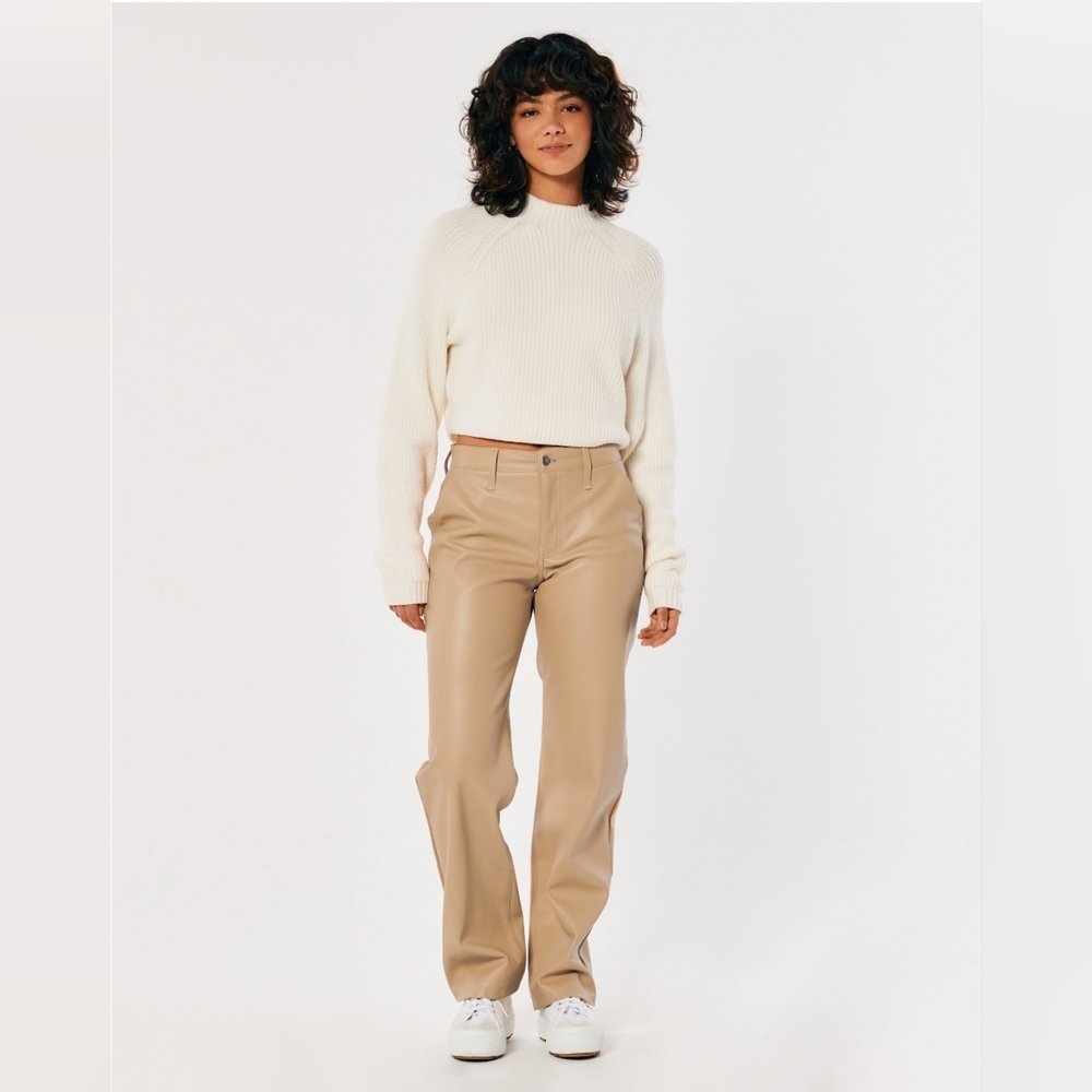 Hollister Faux Leather Dad Pants